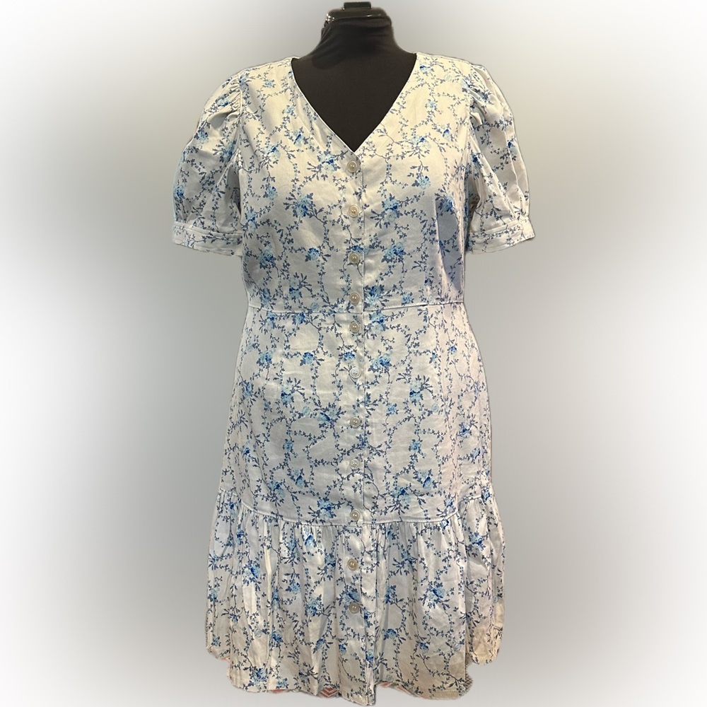 Rachel Parcell Flirty Easy Linen Blend Shirtdress XL Extra Large
